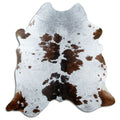 Salt and pepper cowhide rug of about 190 × 180 cm, seen from above: the exact hide you receive