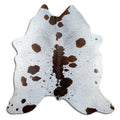 Salt and pepper cowhide rug of about 210 × 210 cm, seen from above: the exact hide you receive
