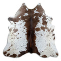 Salt and pepper cowhide rug of about 200 × 200 cm, seen from above: the exact hide you receive