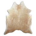 Brown cowhide rug of about 200 × 180 cm, seen from above: the exact hide you receive