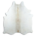 Brown cowhide rug of about 180 × 160 cm, seen from above: the exact hide you receive