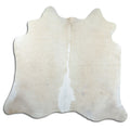 Brown cowhide rug of about 160 × 180 cm, seen from above: the exact hide you receive