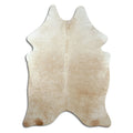 Brown cowhide rug of about 200 × 150 cm, seen from above: the exact hide you receive