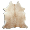 Brown cowhide rug of about 200 × 190 cm, seen from above: the exact hide you receive
