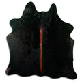 Brown cowhide rug of about 180 × 160 cm, seen from above: the exact hide you receive