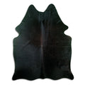 Brown cowhide rug of about 180 × 140 cm, seen from above: the exact hide you receive