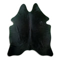 Brown cowhide rug of about 190 × 160 cm, seen from above: the exact hide you receive