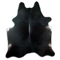 Brown cowhide rug of about 250 × 210 cm, seen from above: the exact hide you receive