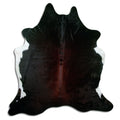 Brown cowhide rug of about 190 × 180 cm, seen from above: the exact hide you receive