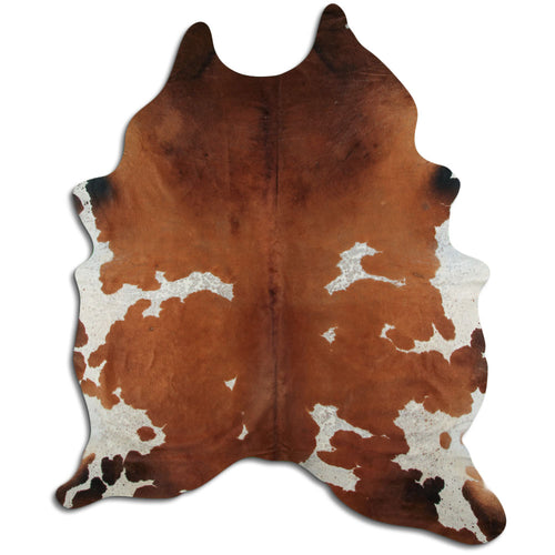Brown & White Cowhide Rug XXL