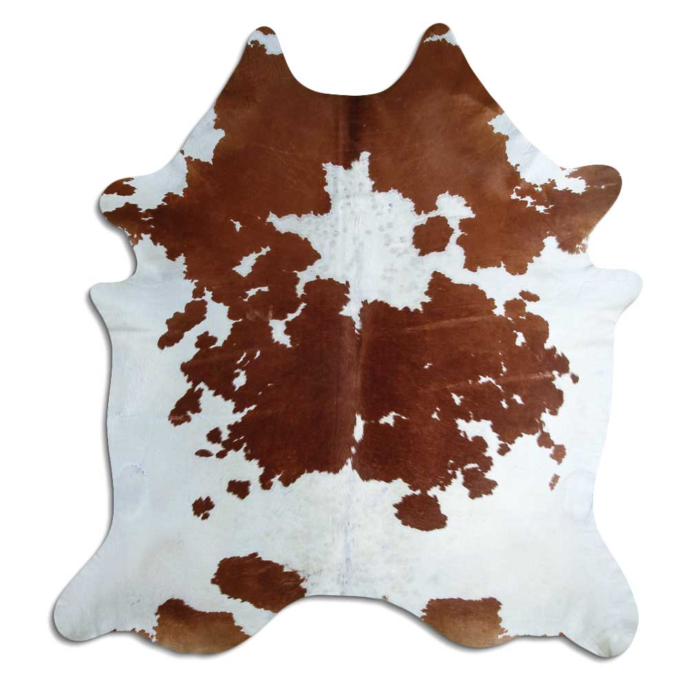 Brown & White Cowhide Rug XXL
