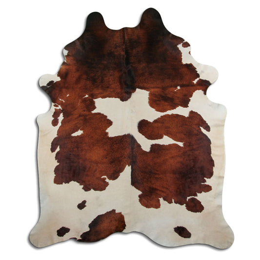 Brown & White Cowhide Rug XXXL