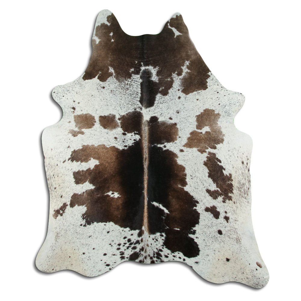 Brown & White Cowhide Rug L