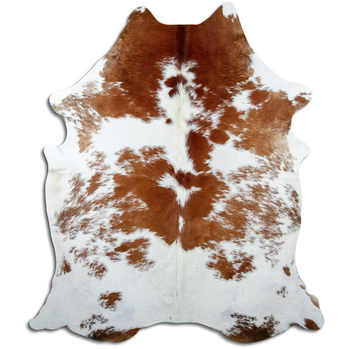 Brown & White Cowhide Rug XL