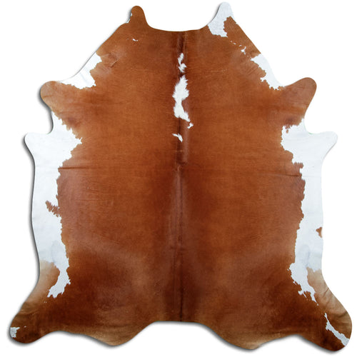 Brown & White Cowhide Rug XXL