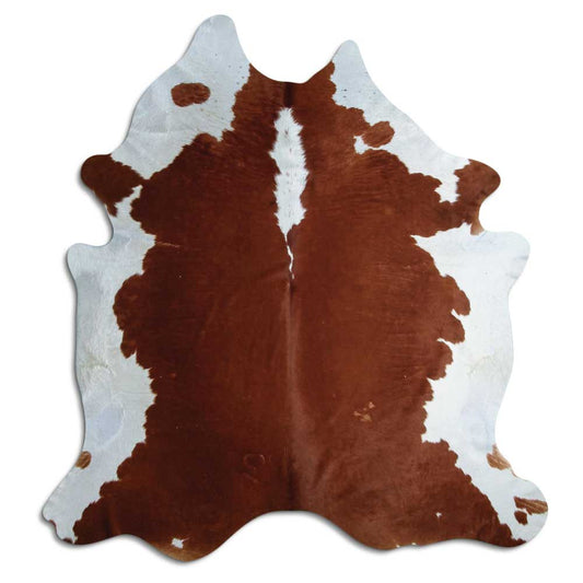 Brown & White Cowhide Rug XXL