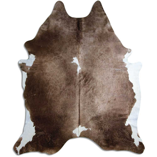 Brown & White Cowhide Rug XXXL