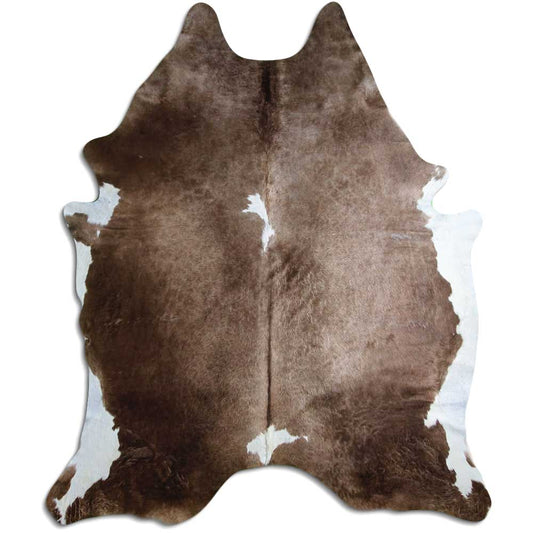 Brown & White Cowhide Rug XXXL