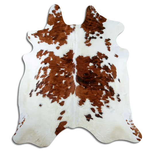 Brown & White Cowhide Rug XXL