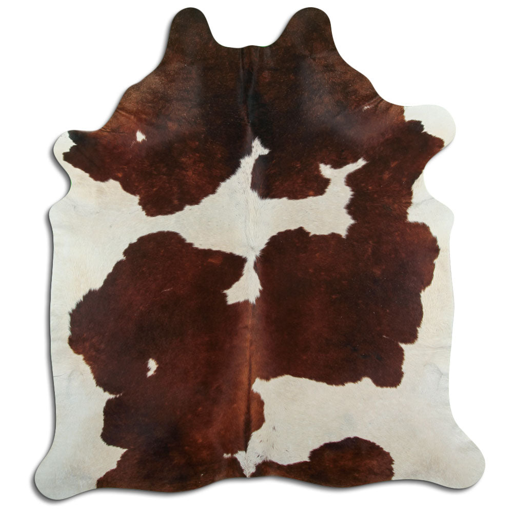 Brown & White Cowhide Rug XL