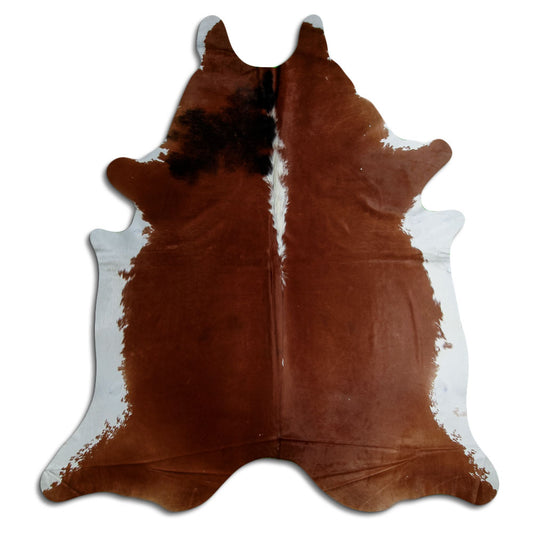 Brown & White Cowhide Rug XXL