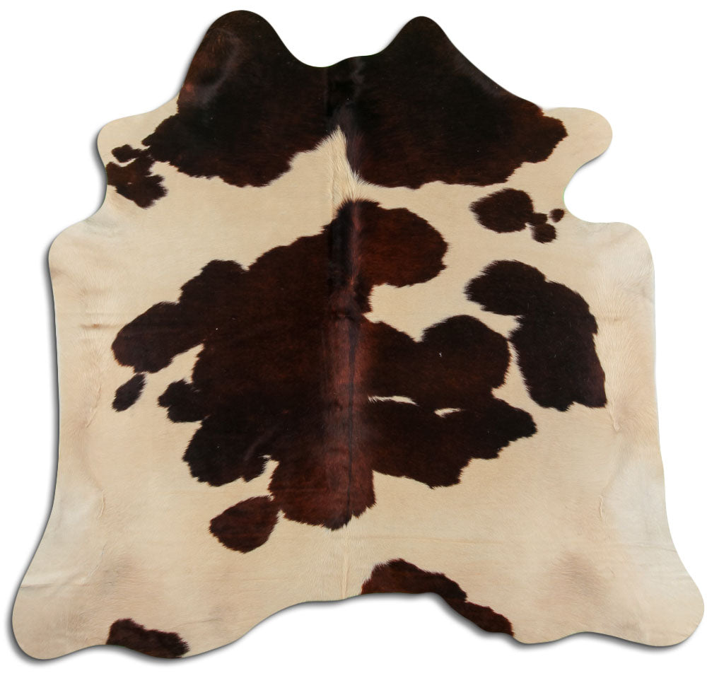 Brown & White Cowhide Rug L