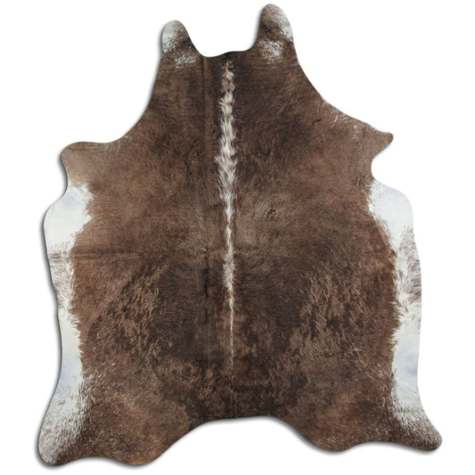 Brown & White Cowhide Rug XXL