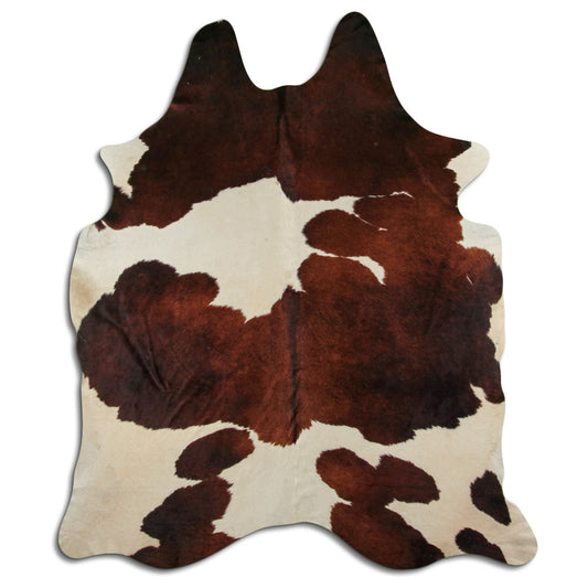 Brown & White Cowhide Rug XXL
