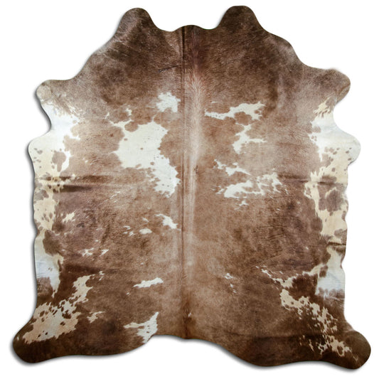 Brown & White Cowhide Rug XXL