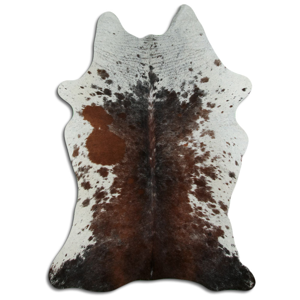 Brown & White Cowhide Rug L