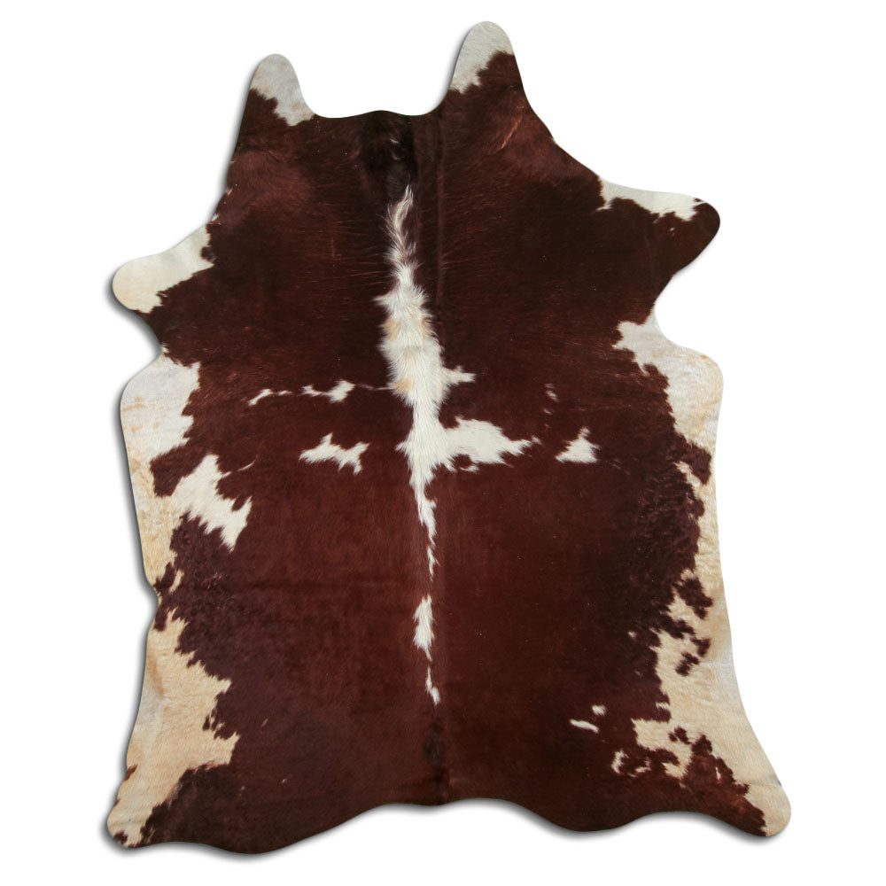 Brown & White Cowhide Rug XXL