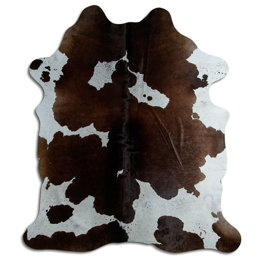 Brown & White Cowhide Rug L