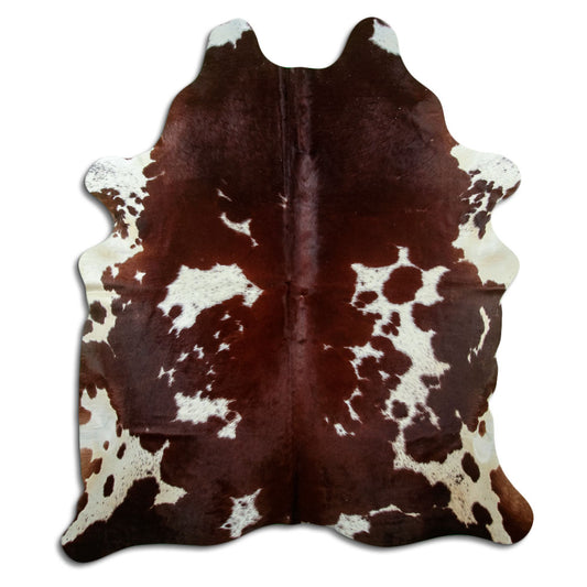 Brown & White Cowhide Rug XL
