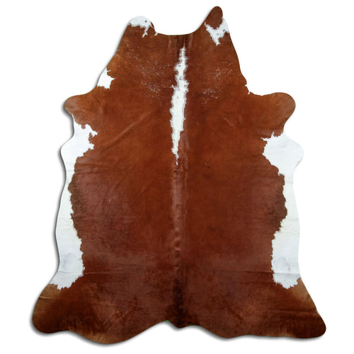 Brown & White Cowhide Rug XXL