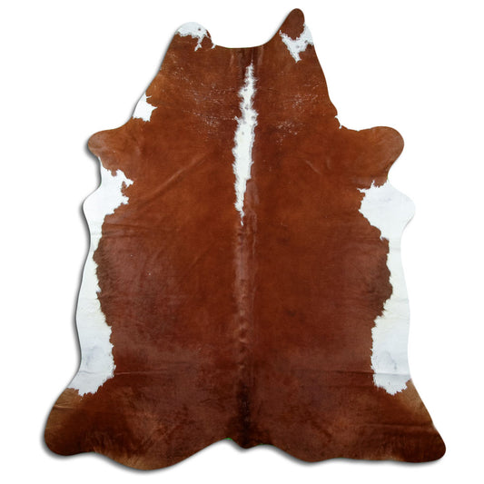 Brown & White Cowhide Rug XXL