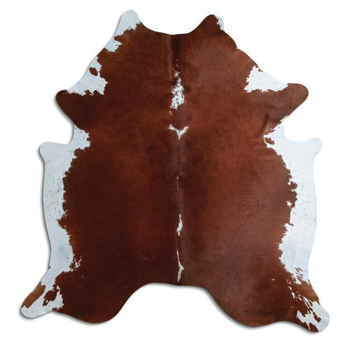 Brown & White Cowhide Rug XXL