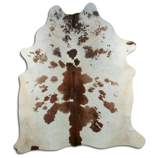 Brown & White Cowhide Rug XXL