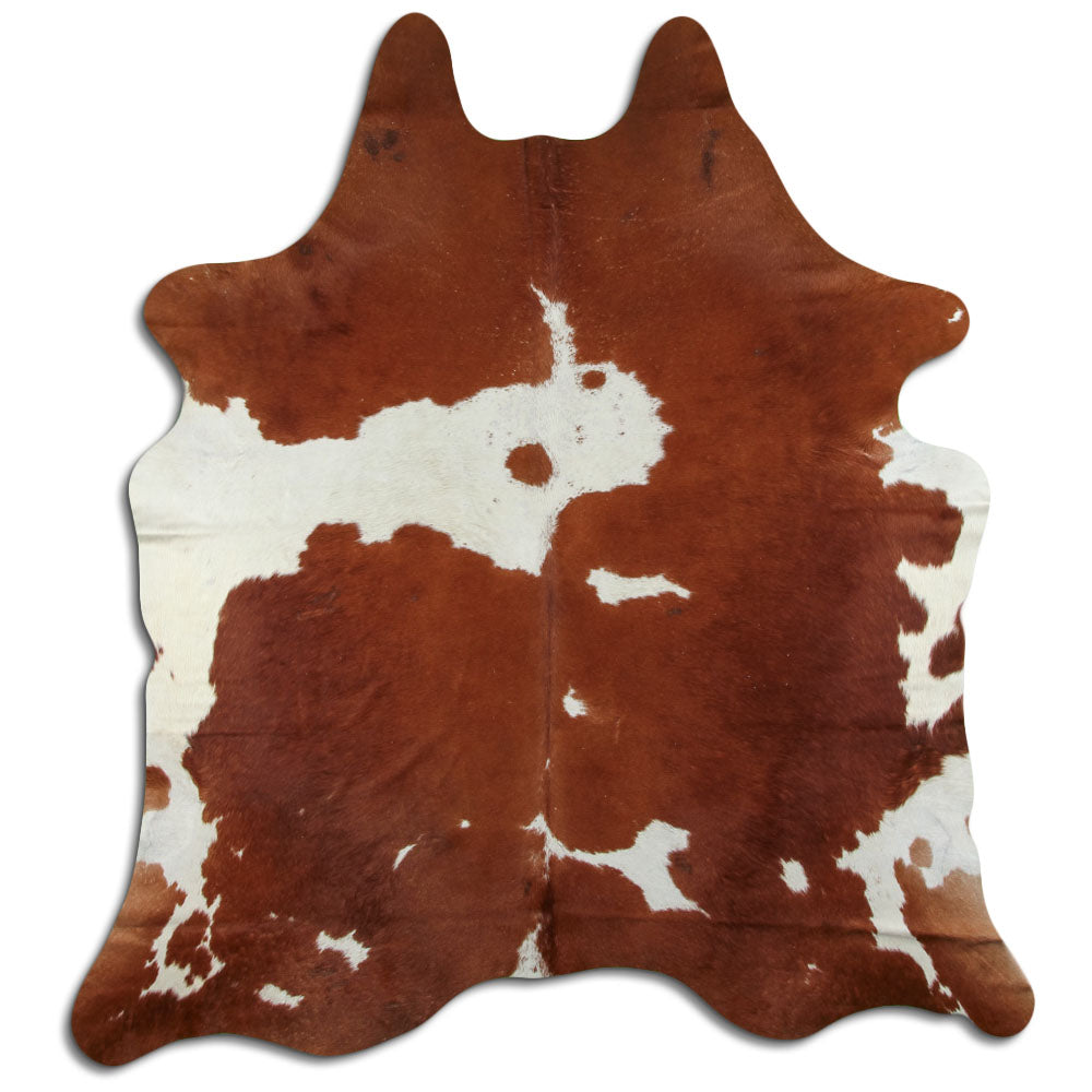 Brown & White Cowhide Rug XXL