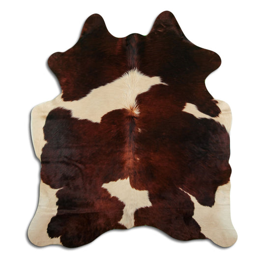 Brown & White Cowhide Rug L