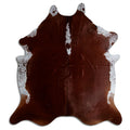 Brown & White Cowhide Rug XXL
