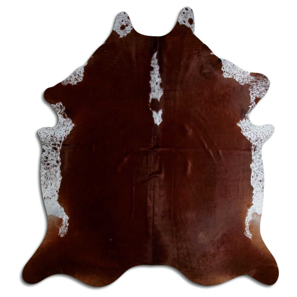 Brown & White Cowhide Rug XXL