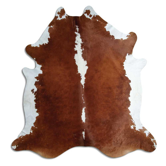 Brown & White Cowhide Rug XXL
