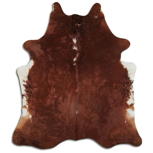 Brown & White Cowhide Rug XXL