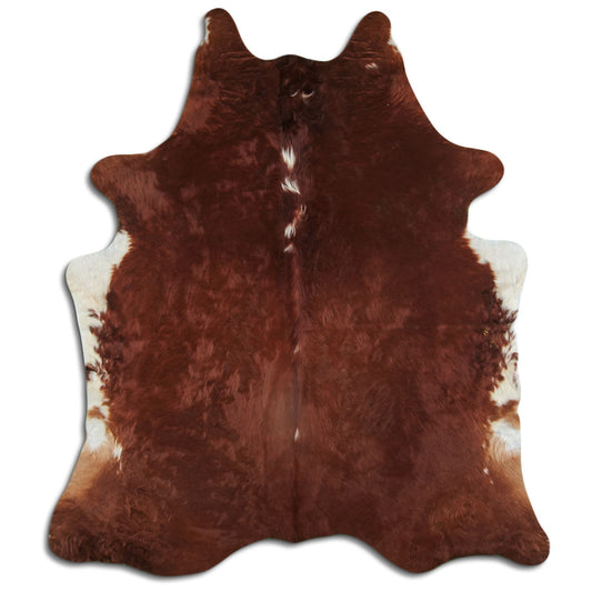 Brown & White Cowhide Rug XXL