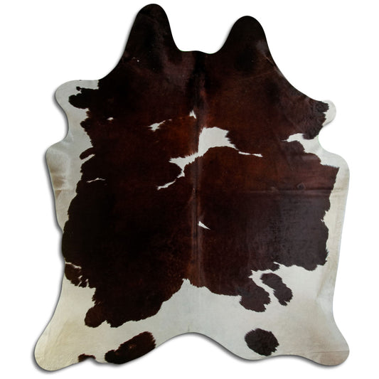 Brown & White Cowhide Rug XXL