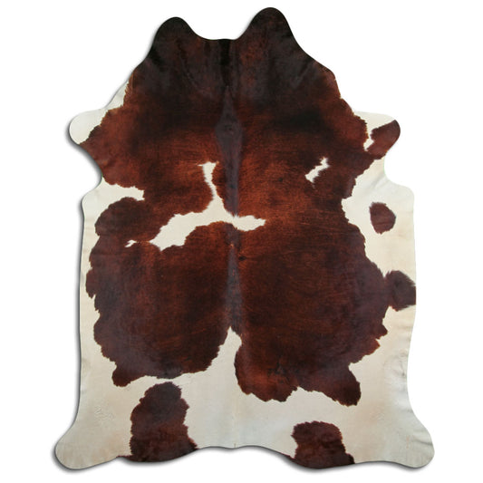 Brown & White Cowhide Rug XXXL