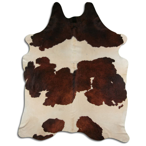 Brown & White Cowhide Rug XXXL