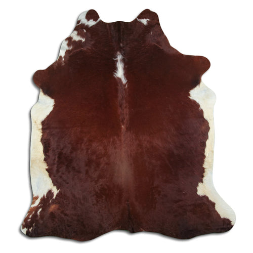 Brown & White Cowhide Rug XL
