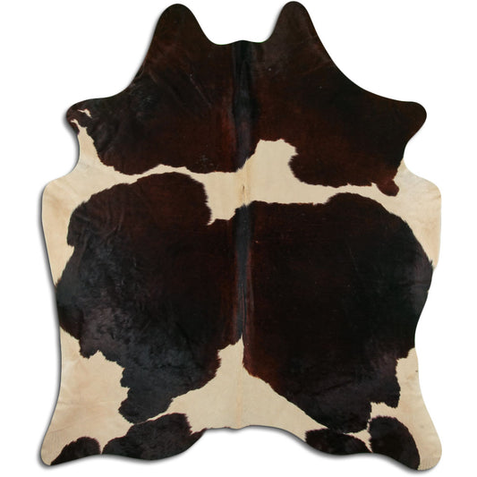 Brown & White Cowhide Rug XL