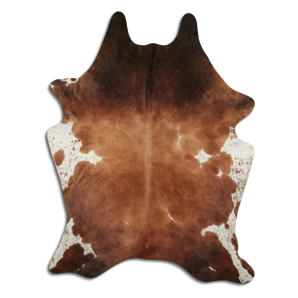 Brown & White Cowhide Rug XXL